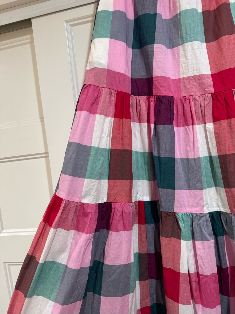 Boden Tiered Check Maxi Skirt - Picture 4 of 8